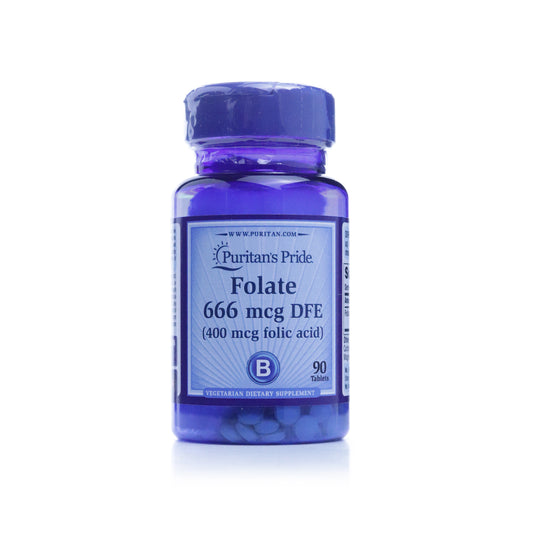 Puritan's Pride Folic Acid 400mcg Tablets, 90 Tabs