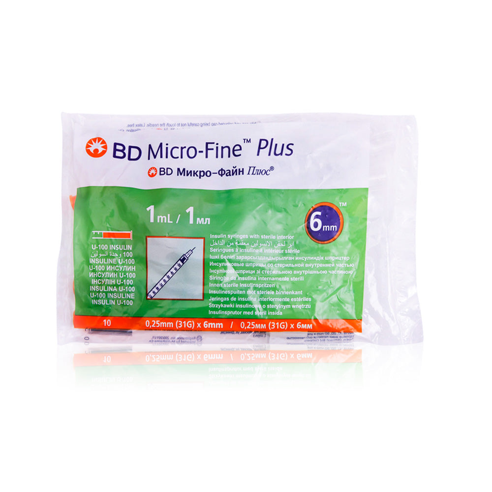 Bd Microfine Insulin Syringes 1ml 31G 6mm, Pack of 10
