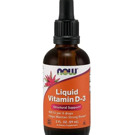 NOW LIQUID VITAMIN D3 400 IU/4 Drops 60ML BOTTLE