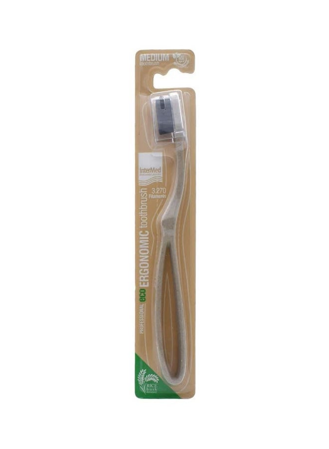 ERGONOMIC ECO WITH RICE HUSK MEDIUM TOOTHBRUSH