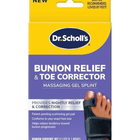 DR SCHOLLS BUNION RELIEF&TOE CORRECTOR 1PAIR
