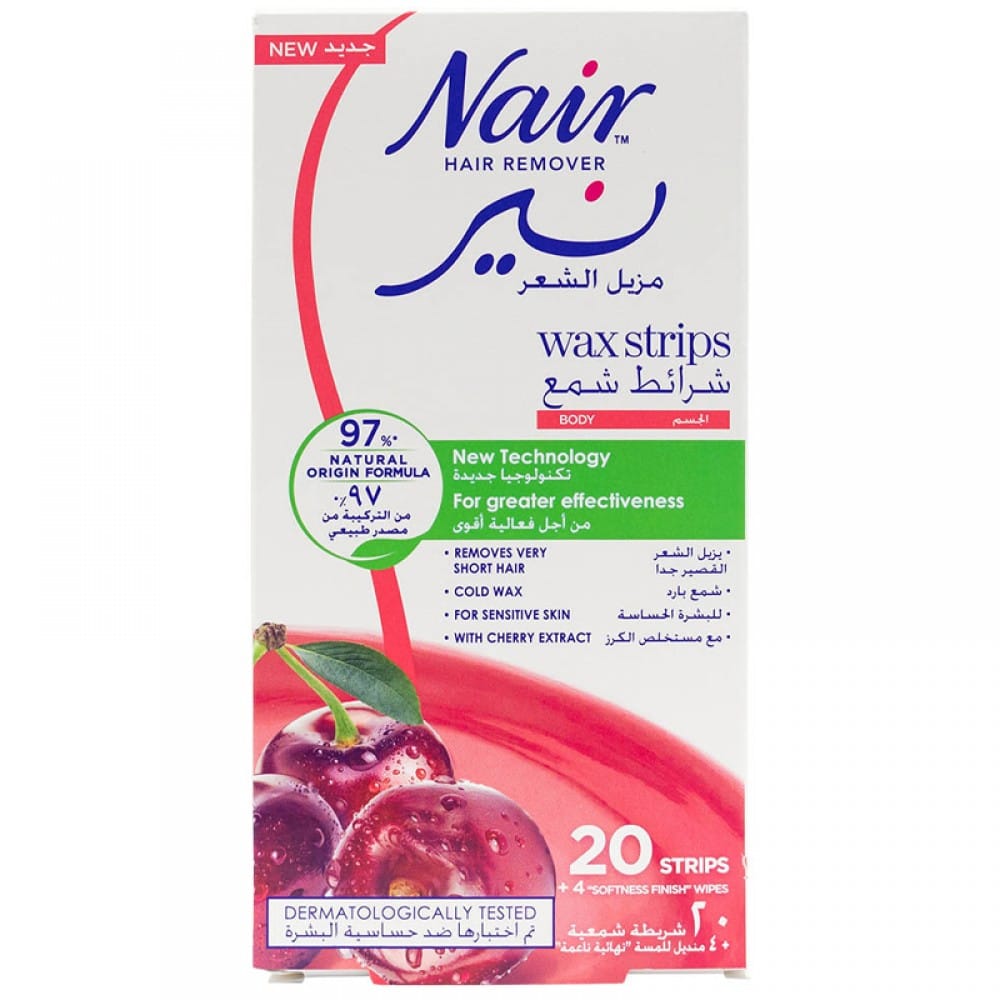 NAIR HAIR REMOVER WAX STRIPS CHERRY 20'S