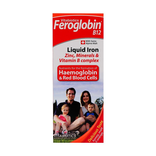 Feroglobin Liquid Iron Nutrition & Supplements Honey & Orange Flavor With Folic Acid, Vitamin B & Zinc For Hemoglobin Formation & Energy Support - Alcohol Free, Fat Free, Vegetarian 200Ml