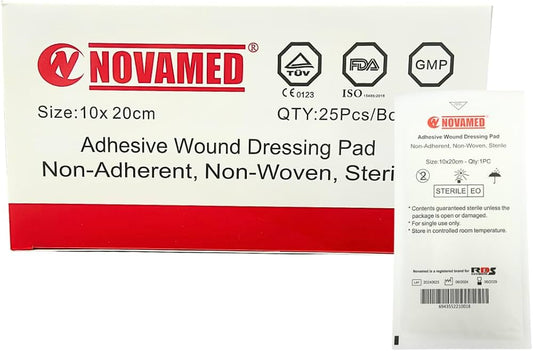 NOVAMED ADHESIVE DRESSING 10X25CM