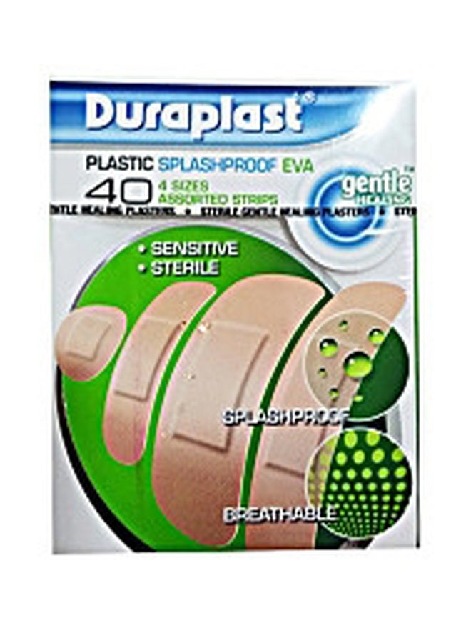 DURAPLAST SPLASHPROOF EVA 4SIZE ASS PLASTERS 40S