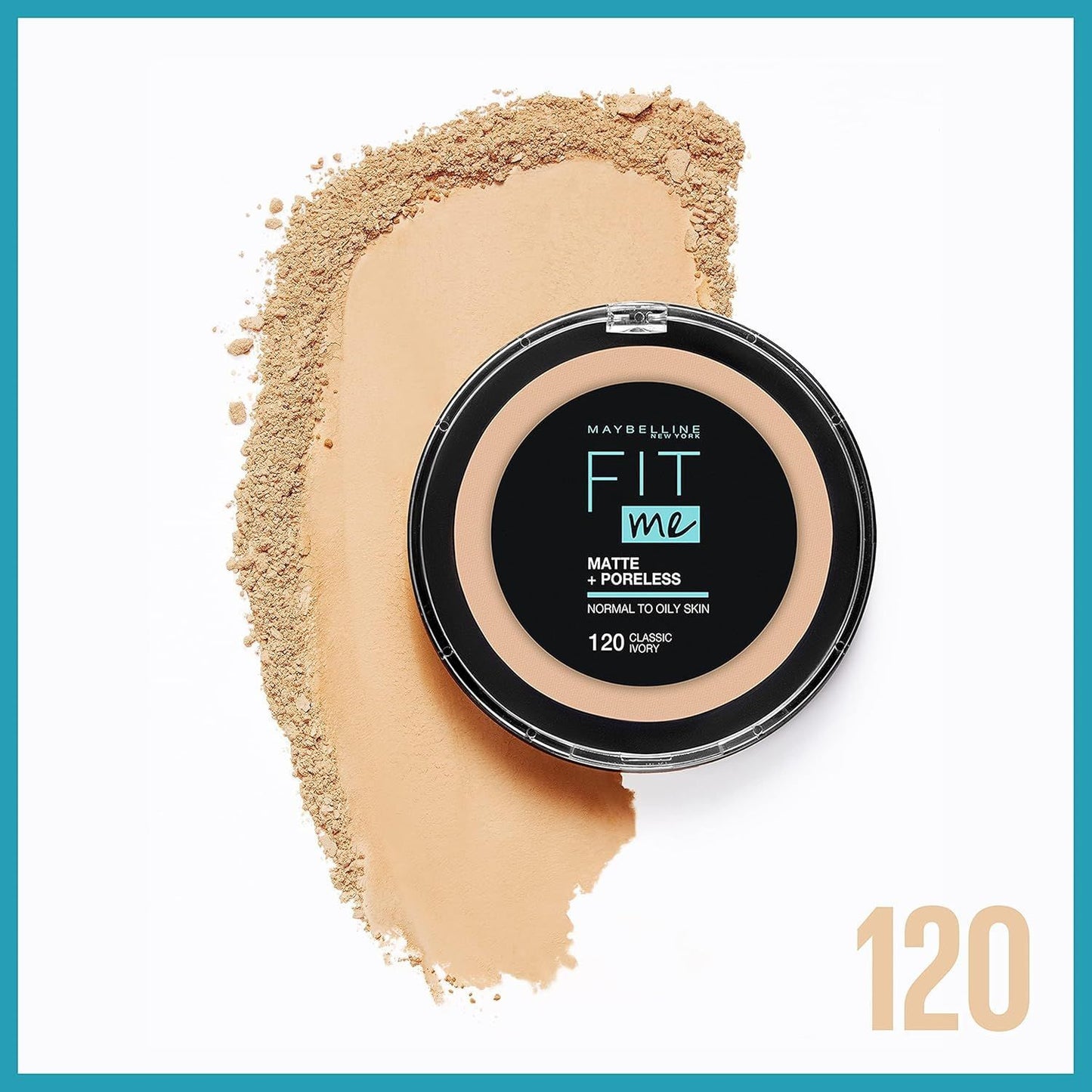 Maybelline New York Fit Me Matte & Poreless Powder, 120 Classic Ivory