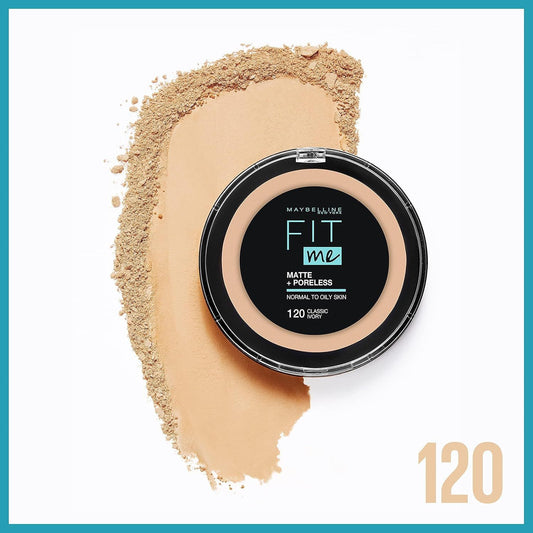 Maybelline New York Fit Me Matte & Poreless Powder, 120 Classic Ivory
