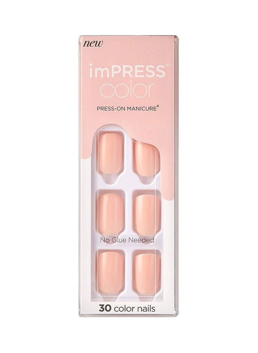 Press-On Manicure Color False Nails, 009 Peevish Pink, S