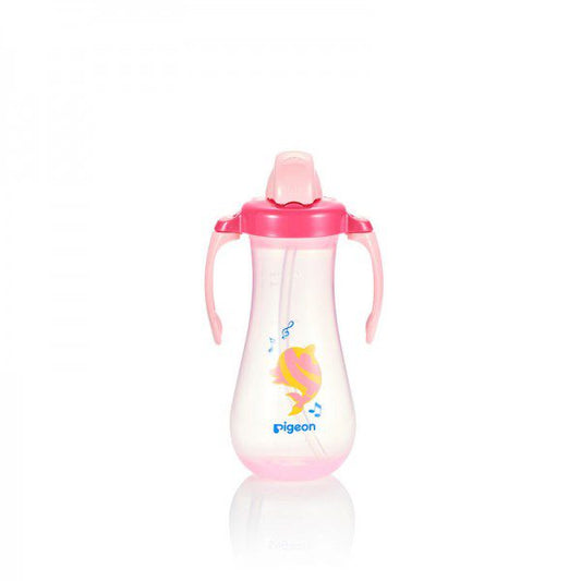 Pigeon Tall Straw Bottle Pink, 300ml