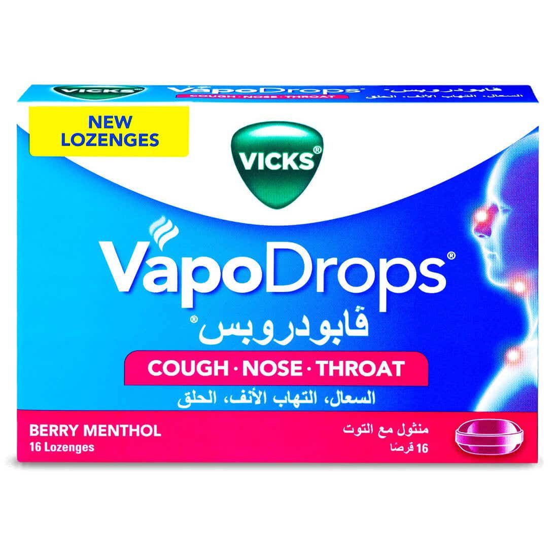 VICKS DROPS BERRY MENTHOL LOZENGES 16's