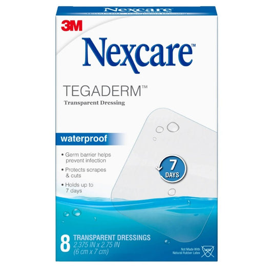 NEXCARE TEGADERM TRANSPARENT DRESSING 6X7CM 8S