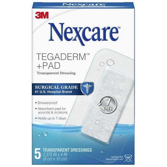 NEXCARE TEGADERM TRANSPARENT DRESSING 6*10CM 5S