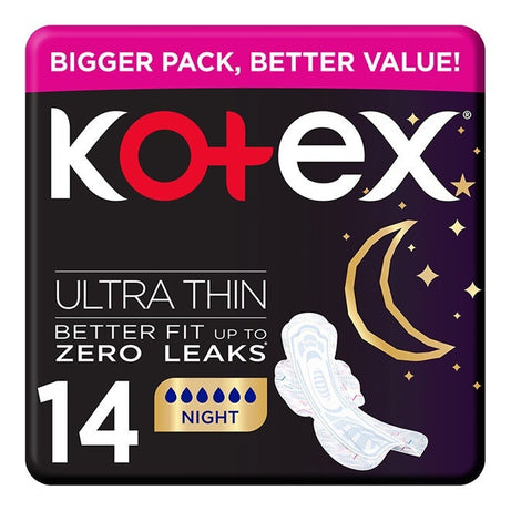 KOTEX 1458 ULTRA THIN VPK NIGHT TIME PADS 14S
