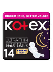 KOTEX 1458 ULTRA THIN VPK NIGHT TIME PADS 14S