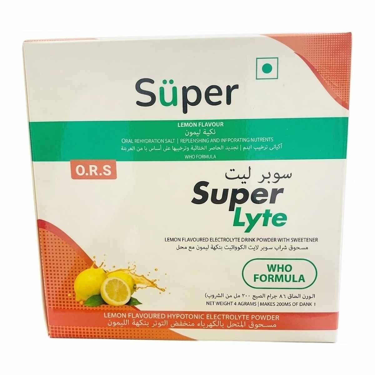 SUPER LYTE LEMON ORS POWDER 10S  4.4GM
