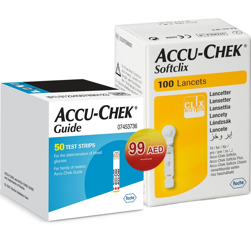 ACCU CHEK GUIDE STRIPS 50S + AC SOFTCLIX LANCET FR