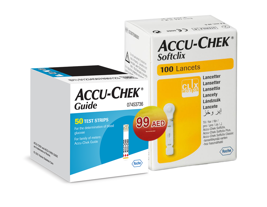 ACCU CHEK GUIDE STRIPS 50S + AC SOFTCLIX LANCET FR