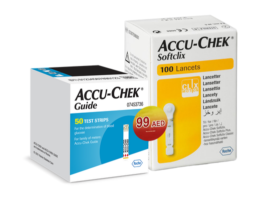 ACCU CHEK GUIDE STRIPS 50S + AC SOFTCLIX LANCET FR