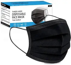 FACE MASK BLACK 3 PLY 50PCS