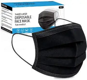 FACE MASK BLACK 3 PLY 50PCS