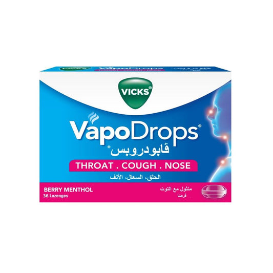 Vicks VapoDrops Berry Menthol Lozenges, 36x2.5g