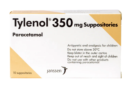 TYLENOL 350MG SUPP 10S