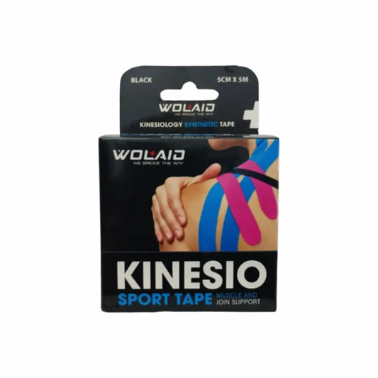 WOLAID KINESIO BLACK SUPPORT TAPE 5CM*5CM