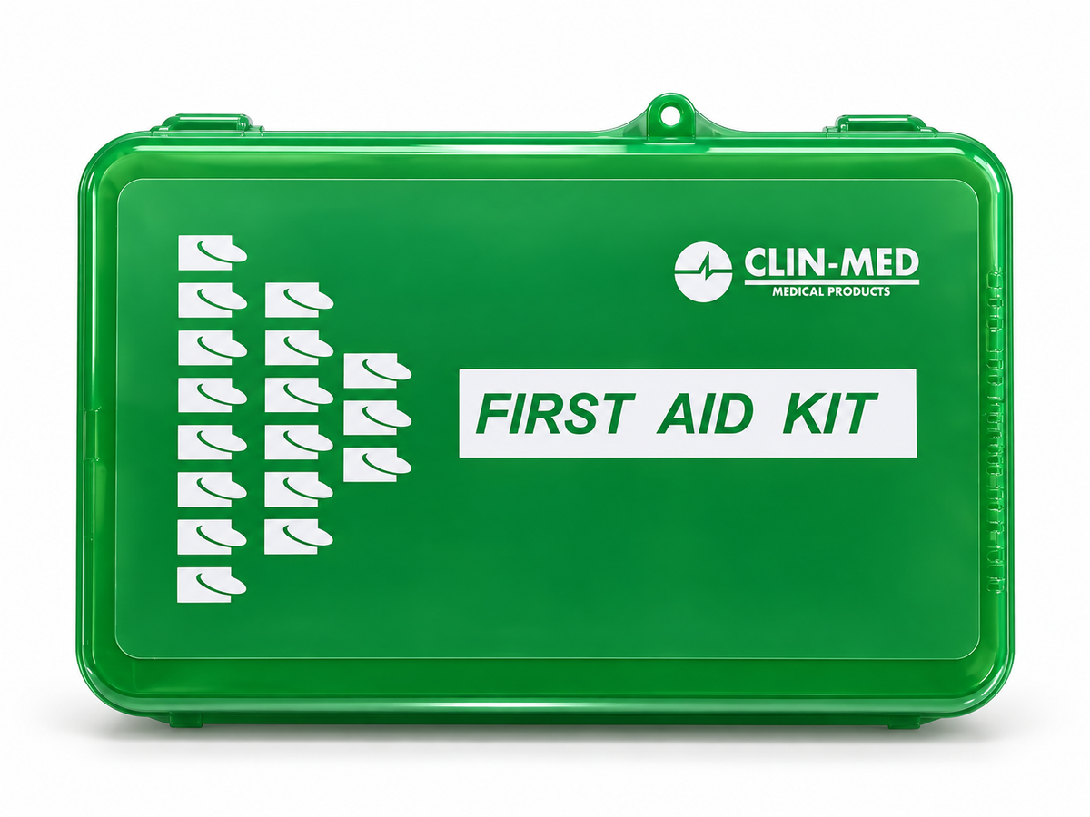 CLIN-MED FIRST AID BOX 10 PERSONS GREEN
