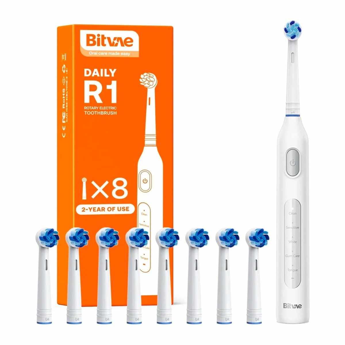 BITVAE R1 WHITE ELECTRIC TB 8HEADS+TRAVEL CASE