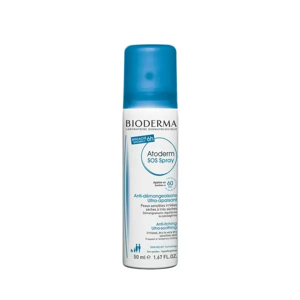 Bioderma Atoderm SOS Spray Anti-Itching Ultra-Soothing for Dry to Very Dry Sensitive Skin, 50ml