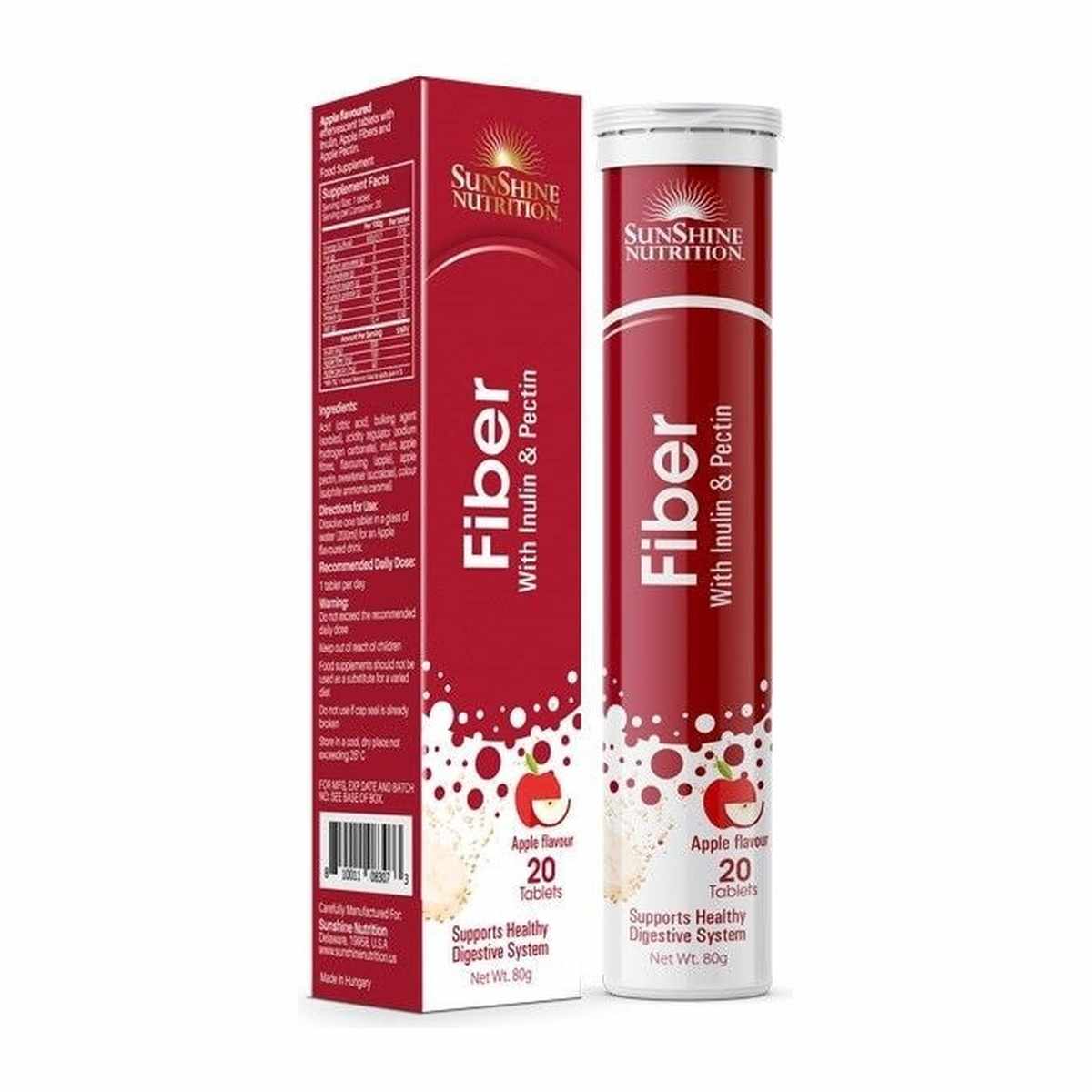 SUNSHINE FIBER APPLE EFFERVESCENT TABS 20S