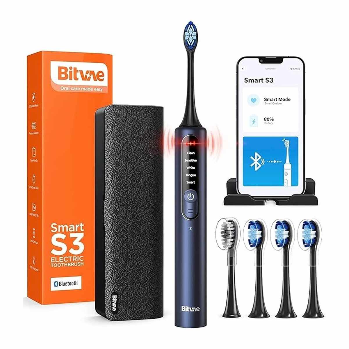 BITVAE S3 BLACK TB 4H+4HEAD CAP+1TRAVEL CASE