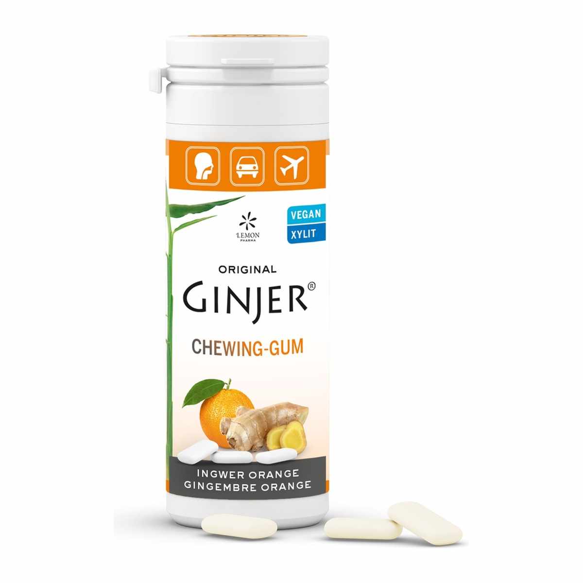GINJER CHEWING GUM ORANGE 30G