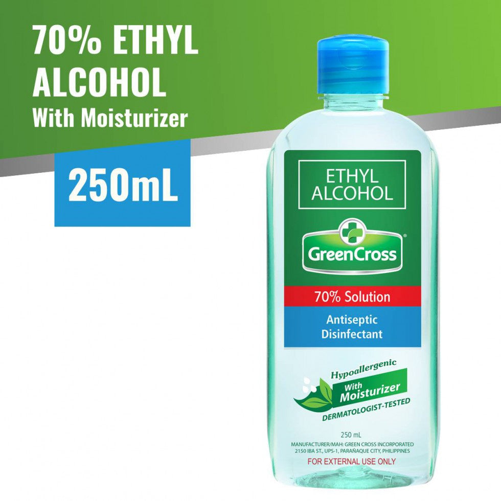 GREEN CROSS ETHYL ALCOHOL 70% WITH MOISTRISER 250ML