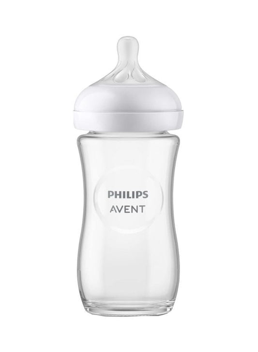 Avent Natural Response White Anti-Colic Glass Feeding Bottle, 1+ Months