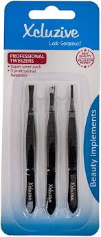 XCLUZIVE 1224 PROFESSIONAL TWEEZERS 3PCS