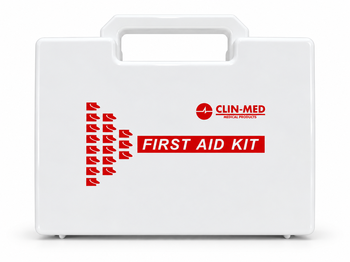 CLIN-MED FIRST AID BOX 15 PERSONS WHITE