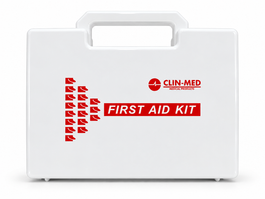 CLIN-MED FIRST AID BOX 15 PERSONS WHITE