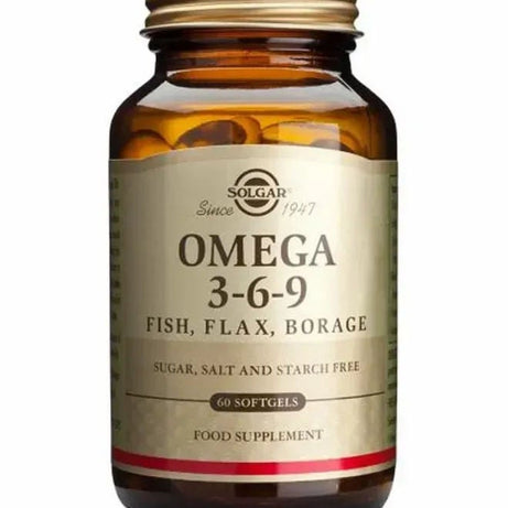 SOLGAR OMEGA 3-6-9 FISH FLAX BORAGE SOFTGELS 60'S